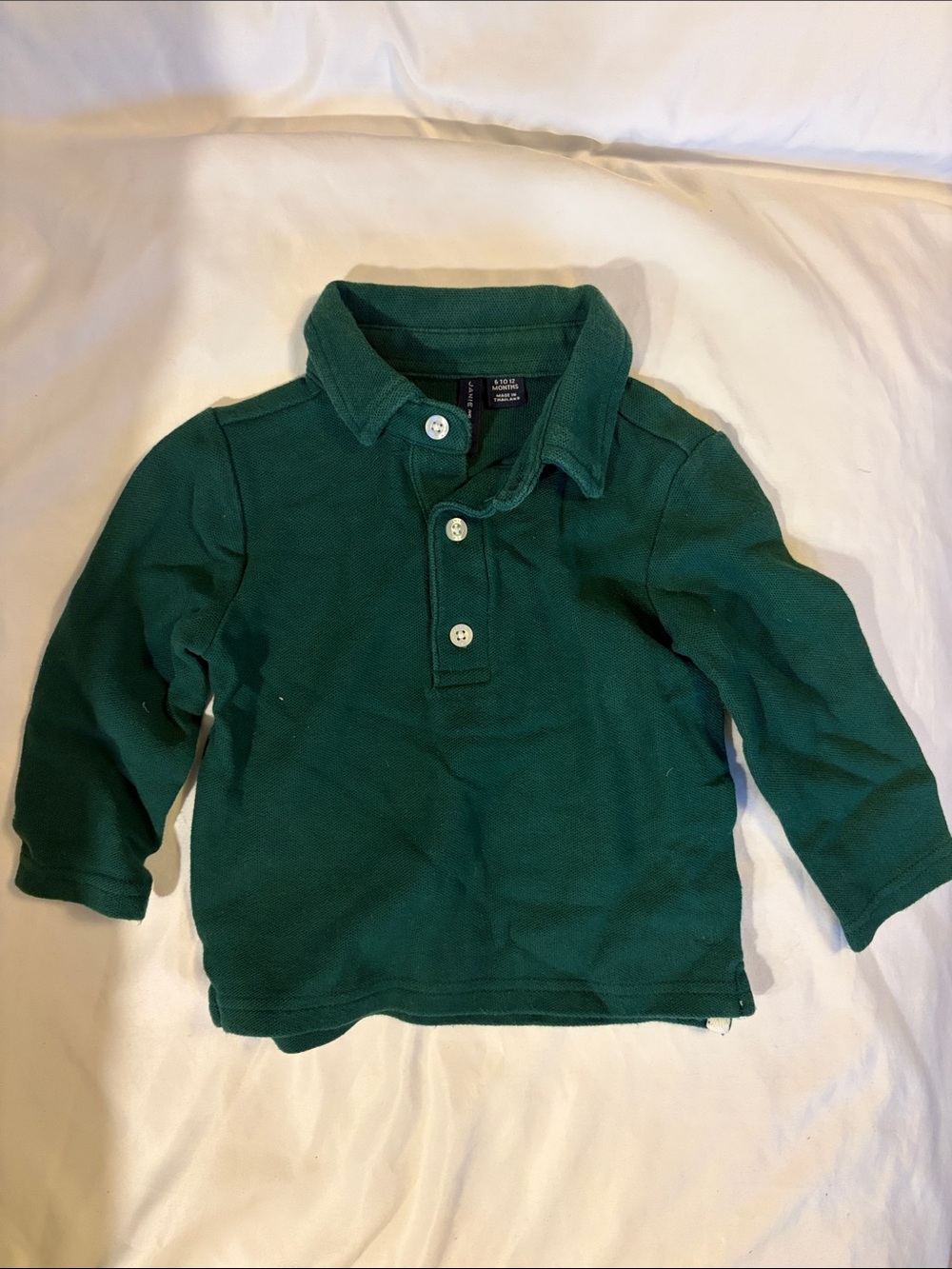 Janie and Jack Forest Green Long-Sleeve Polo